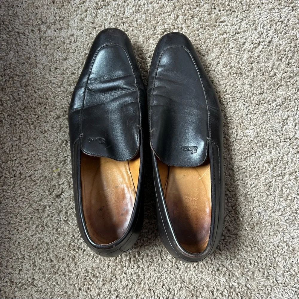 M Vintage Gucci Dark Brown Genuine Leather Goodyear Loafers Size 9.5 |F20